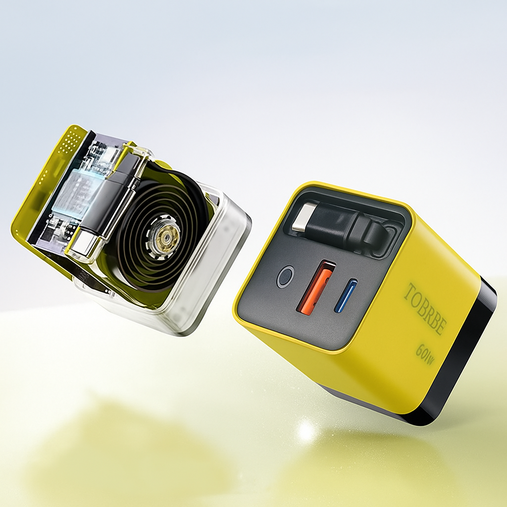 Adaptador GaN 80W MAX 3 en 1 – Carga Express con Cable Tipo-C